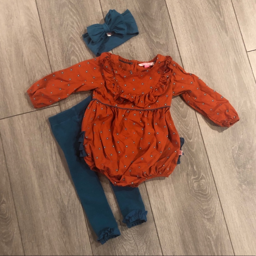 Ruffle Butts Romper, Tights, and Headband Bundle